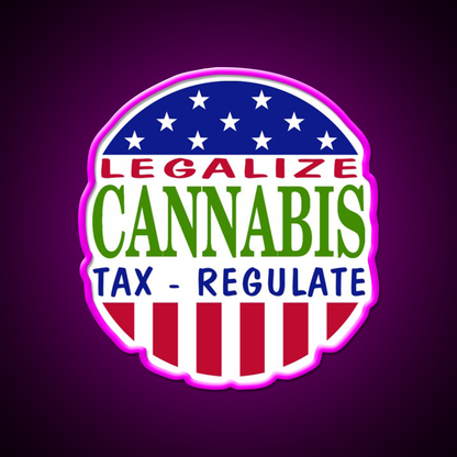Legalize Hemp Inspired Green Leaf Led Neon Sign Rgb Color - Neon sign mounted on wall in room