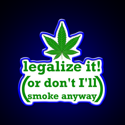 Legalize It Hemp Inspired Green Leaf Led Neon Sign Rgb Color - LED neon sign view 5