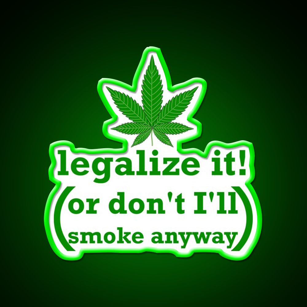 Legalize It Hemp Inspired Green Leaf Led Neon Sign Rgb Color - LED neon sign view 8