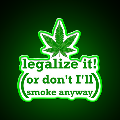 Legalize It Hemp Inspired Green Leaf Led Neon Sign Rgb Color - LED neon sign view 8