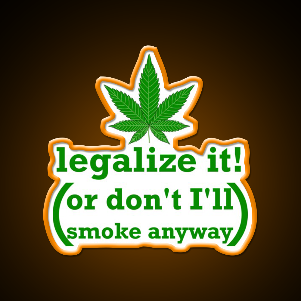Legalize It Hemp Inspired Green Leaf Led Neon Sign Rgb Color - LED neon sign view 6