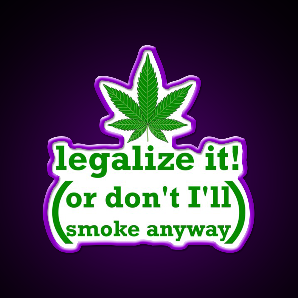 Legalize It Hemp Inspired Green Leaf Led Neon Sign Rgb Color - LED neon sign view 9