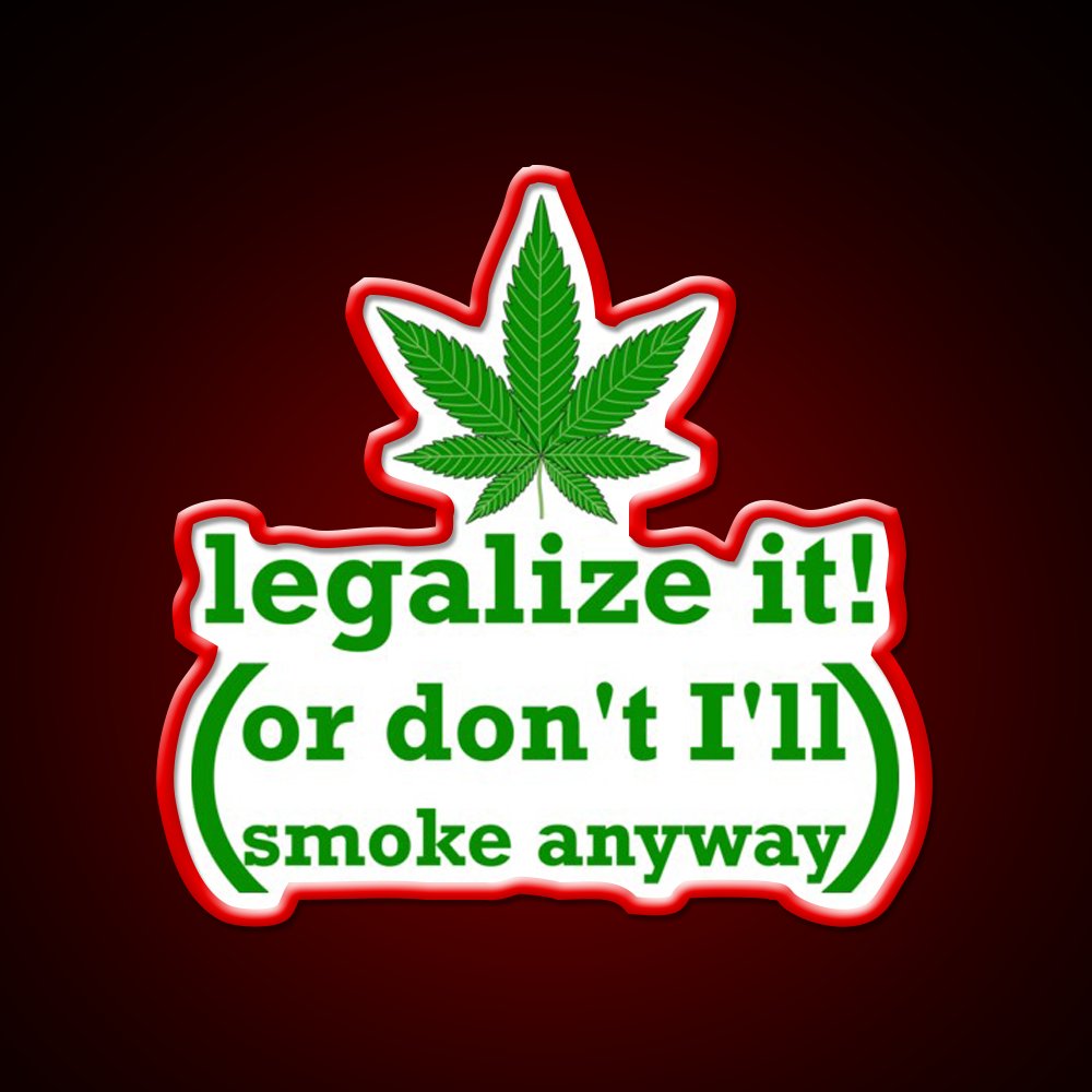 Legalize It Hemp Inspired Green Leaf Led Neon Sign Rgb Color - LED neon sign view 10