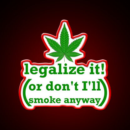 Legalize It Hemp Inspired Green Leaf Led Neon Sign Rgb Color - LED neon sign view 10