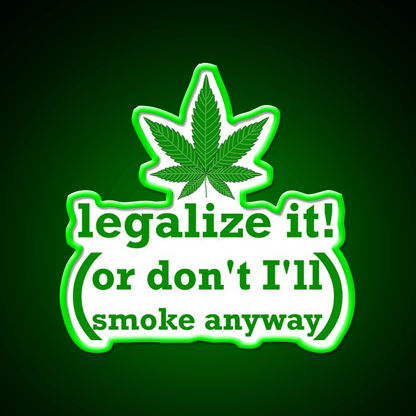 Legalize It Hemp Inspired Green Leaf Led Neon Sign Rgb Color - Shineneon