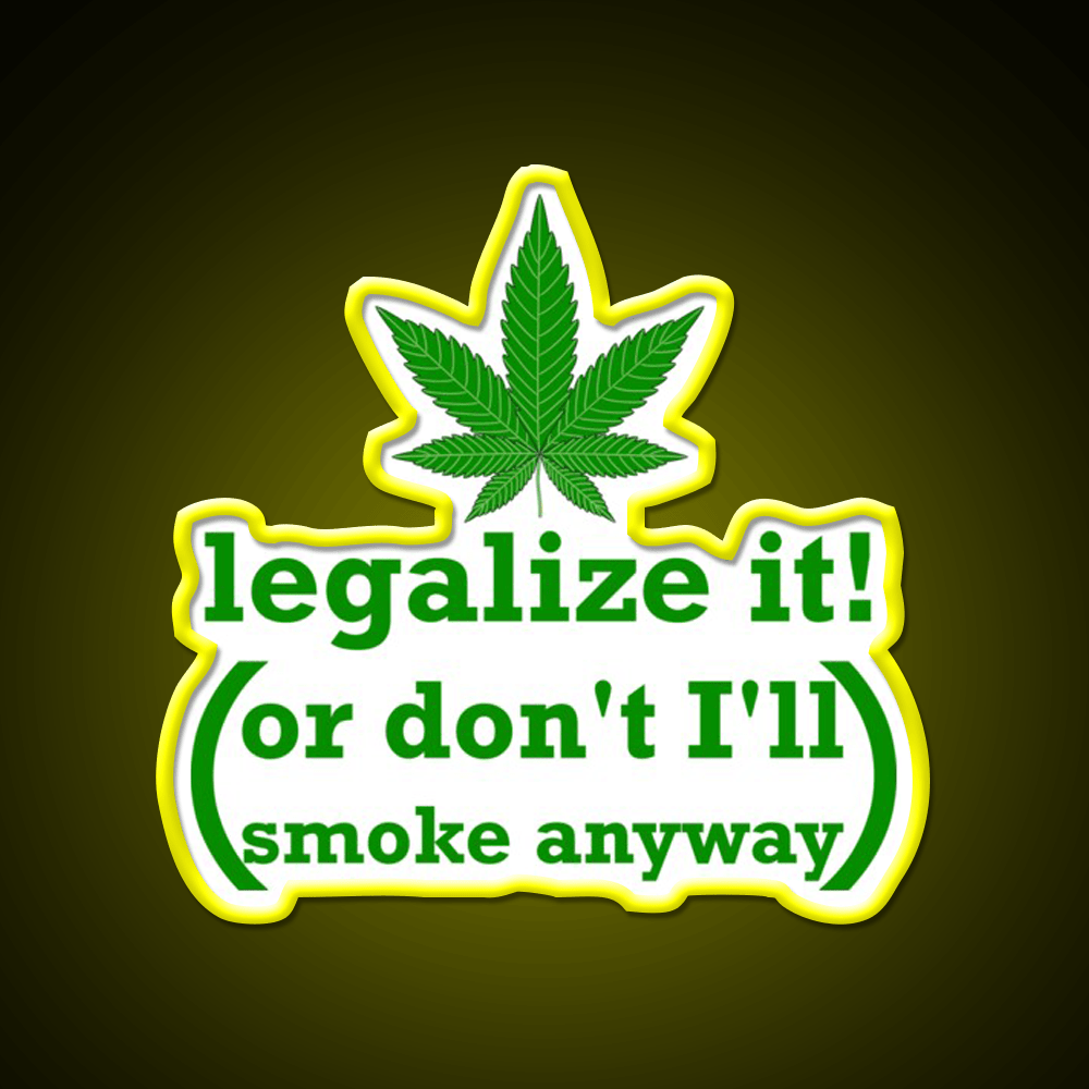 Legalize It Hemp Inspired Green Leaf Led Neon Sign Rgb Color - Shineneon