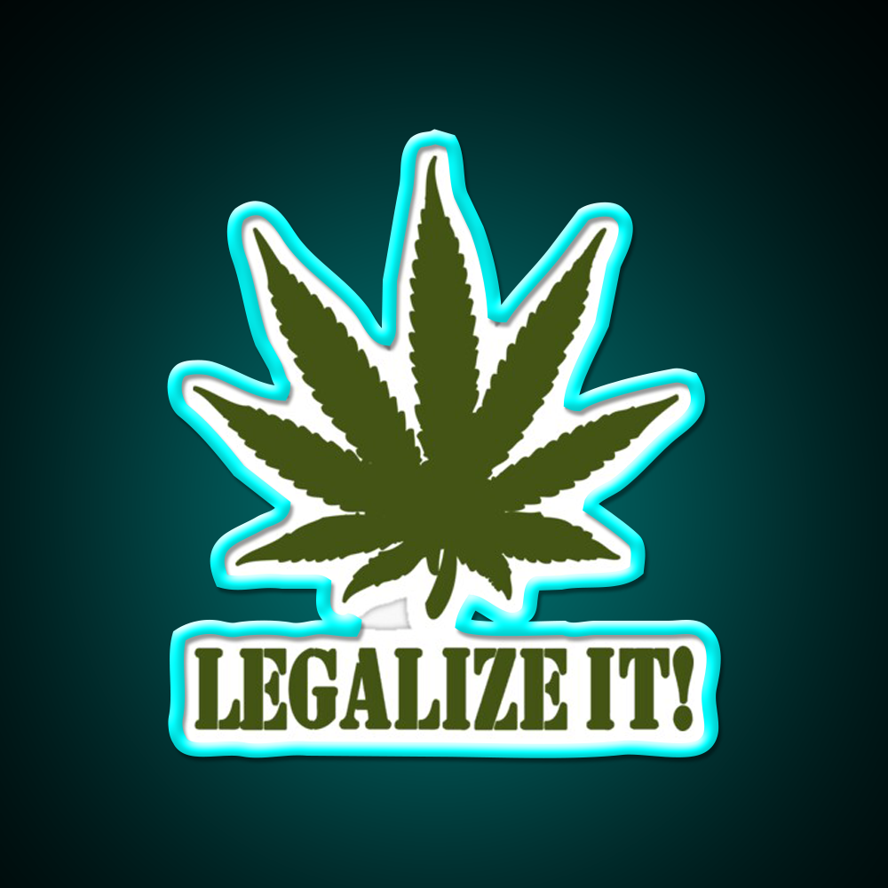 Legalize It Hemp Inspired Green Leaf Led Neon Sign Wall Art Rgb Color