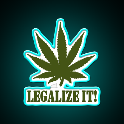 Legalize It Hemp Inspired Green Leaf Led Neon Sign Wall Art Rgb Color