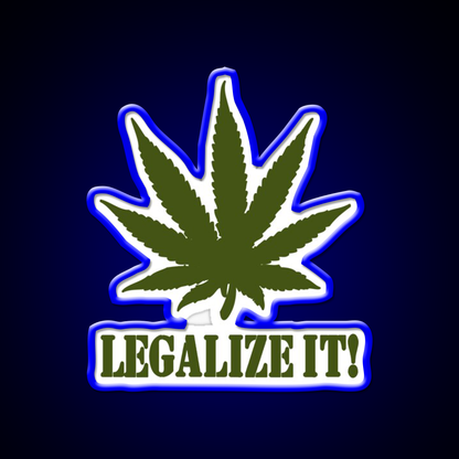 Legalize It Hemp Inspired Green Leaf Led Neon Sign Wall Art Rgb Color - LED neon sign view 5