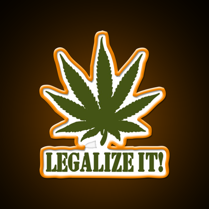 Legalize It Hemp Inspired Green Leaf Led Neon Sign Wall Art Rgb Color - LED neon sign view 6