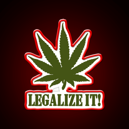 Legalize It Hemp Inspired Green Leaf Led Neon Sign Wall Art Rgb Color - Shineneon