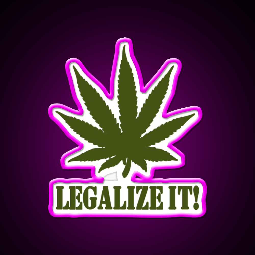Legalize It Hemp Inspired Green Leaf Led Neon Sign Wall Art Rgb Color - Shineneon