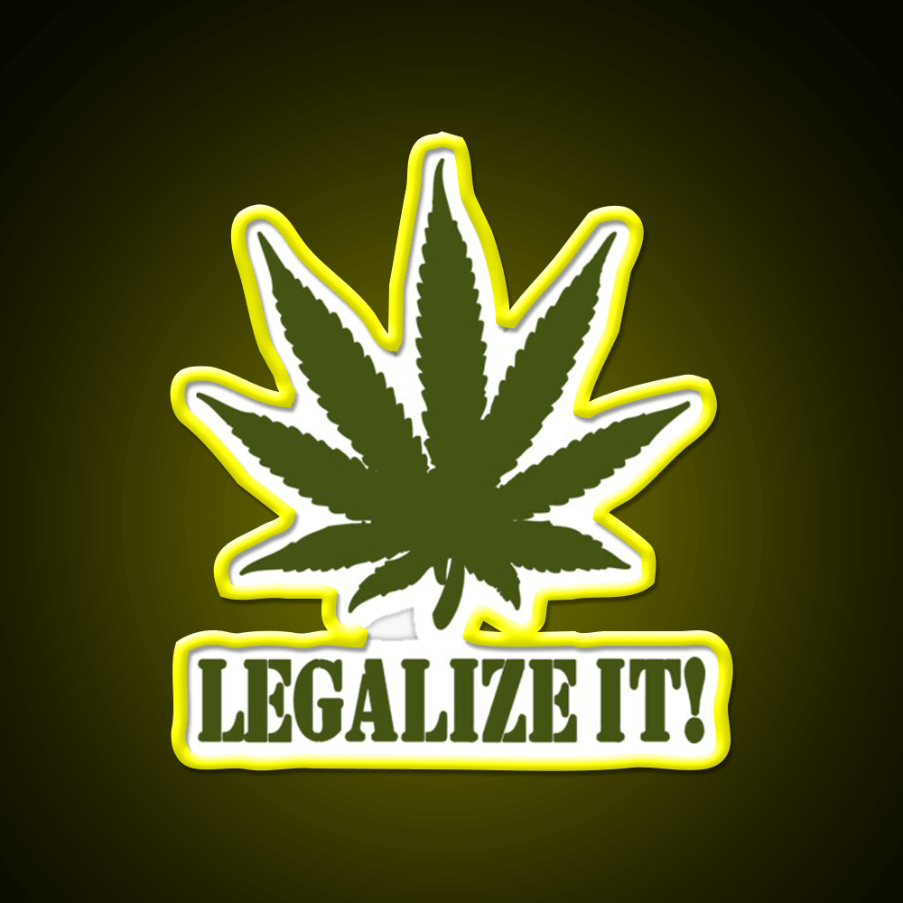 Legalize It Hemp Inspired Green Leaf Led Neon Sign Wall Art Rgb Color - Shineneon