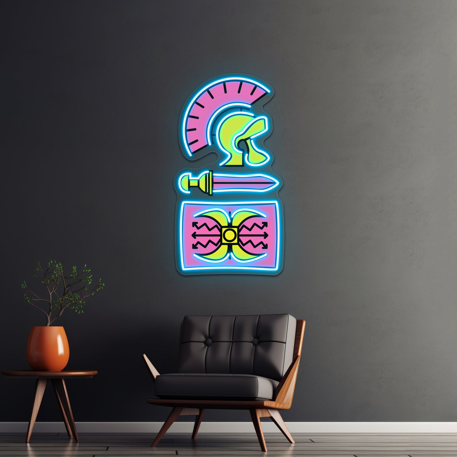 Legionary Pop Pattern Artwork Neon Light Signs Custom - Size and dimension reference
