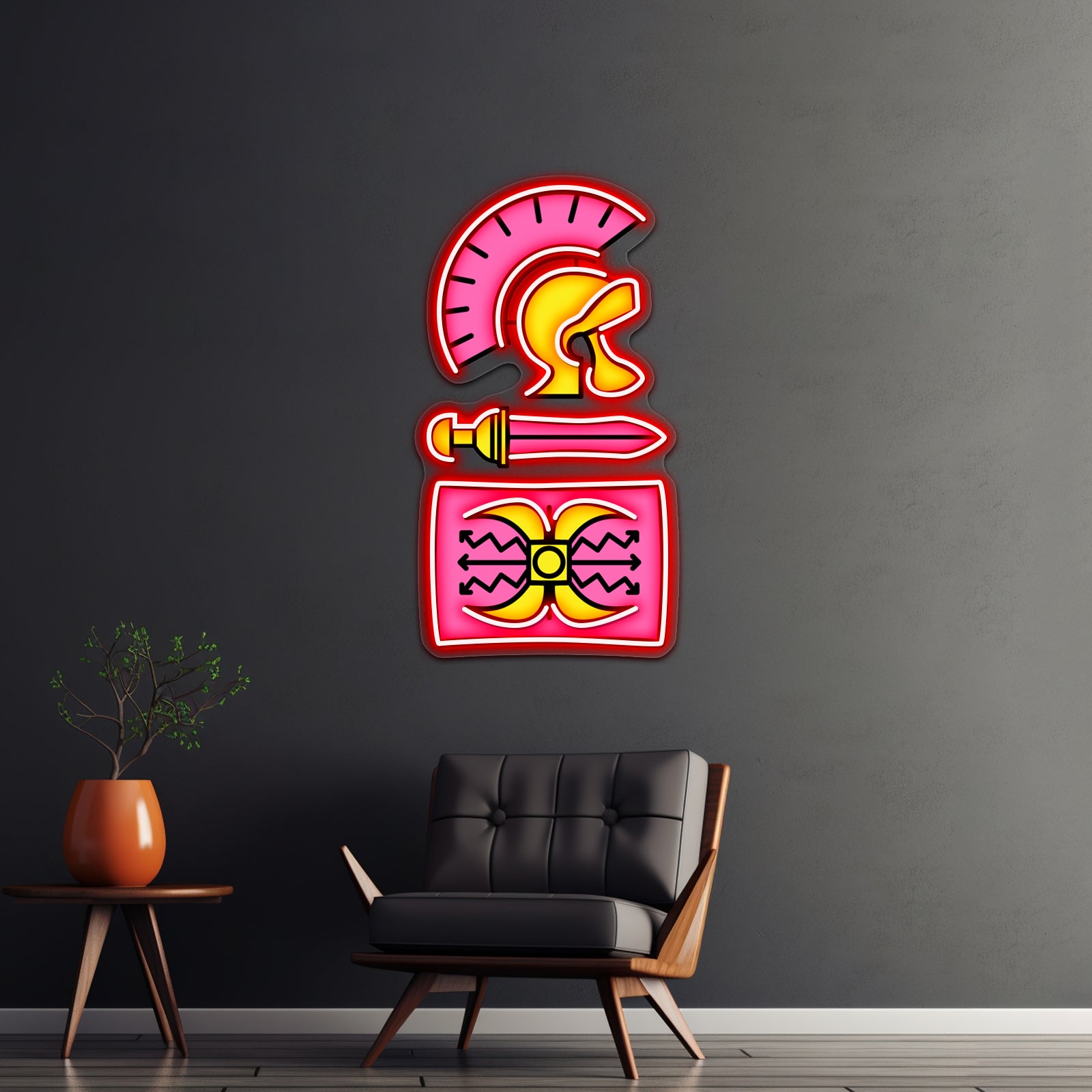 Legionary Pop Pattern Artwork Neon Light Signs Custom - Custom LED neon sign front view