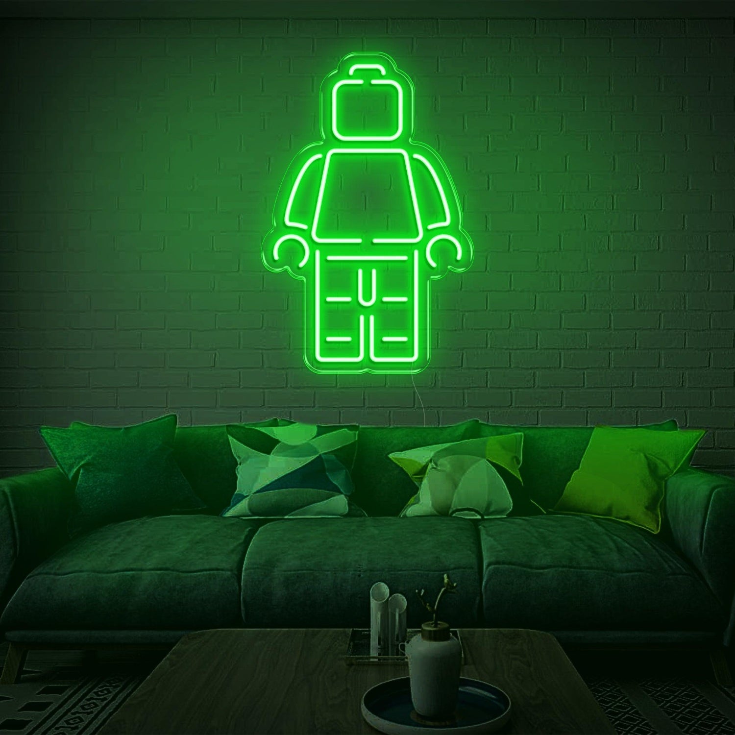 Lego Man Light Blue Led Neon Sign For Home Cafe Decor | Shineneon