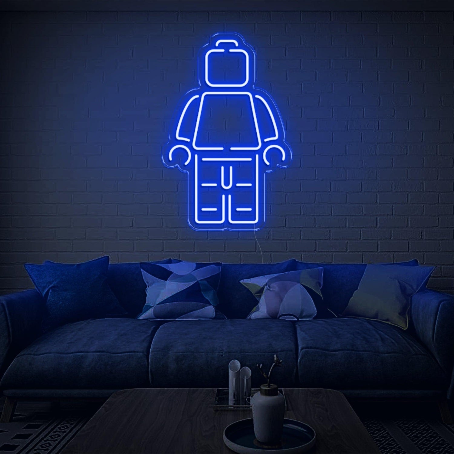 Lego Man Light Blue Led Neon Sign For Home Cafe Decor | Shineneon