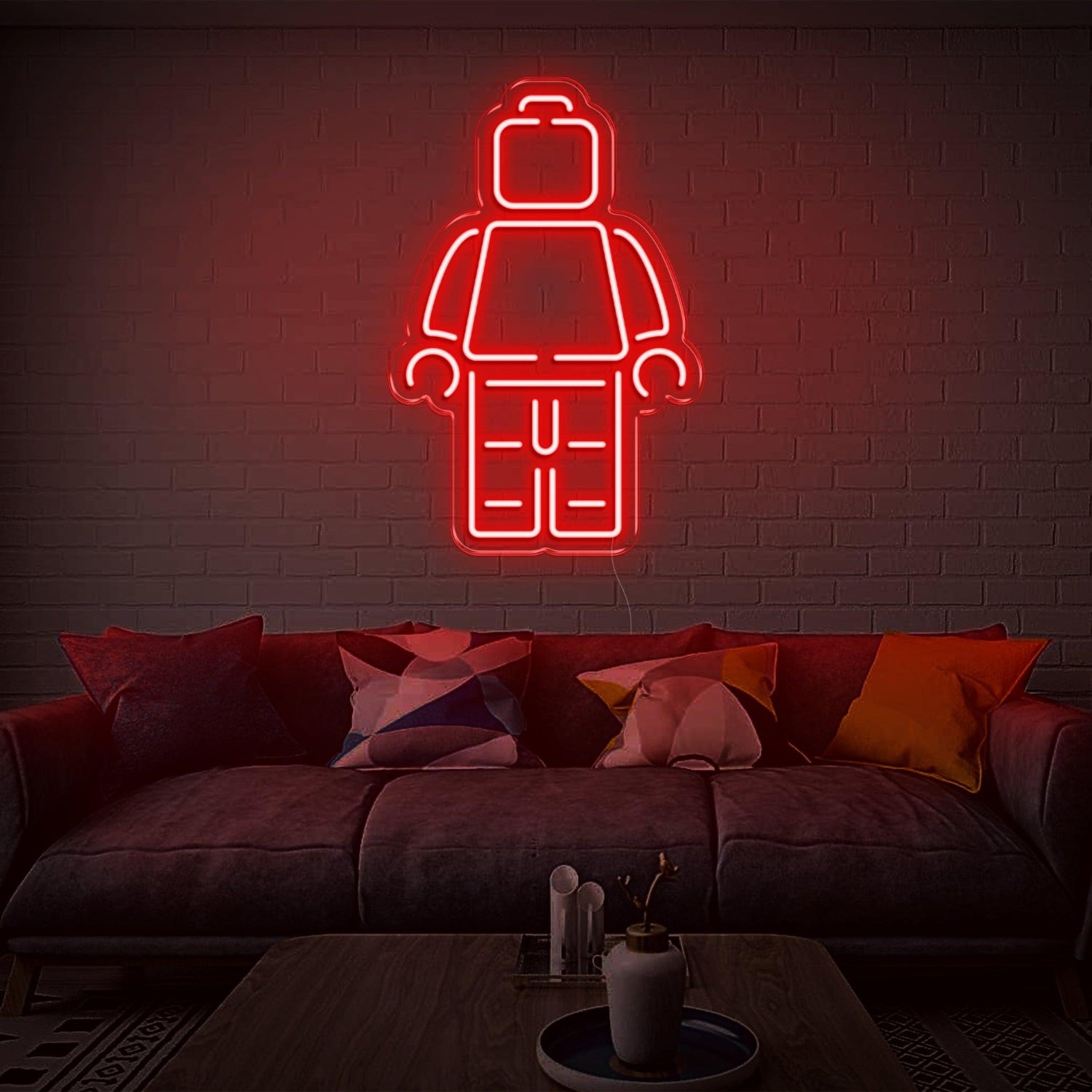 Lego Man Light Blue Led Neon Sign For Home Cafe Decor | Shineneon