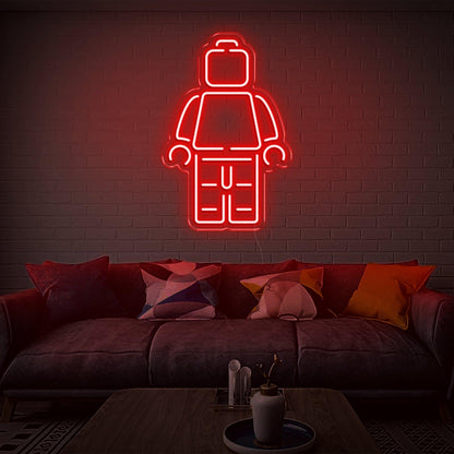 Lego Man Light Blue Led Neon Sign For Home Cafe Decor | Shineneon