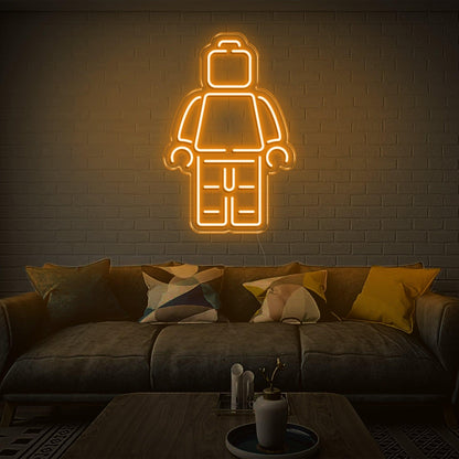 Lego Man Light Blue Led Neon Sign For Home Cafe Decor | Shineneon
