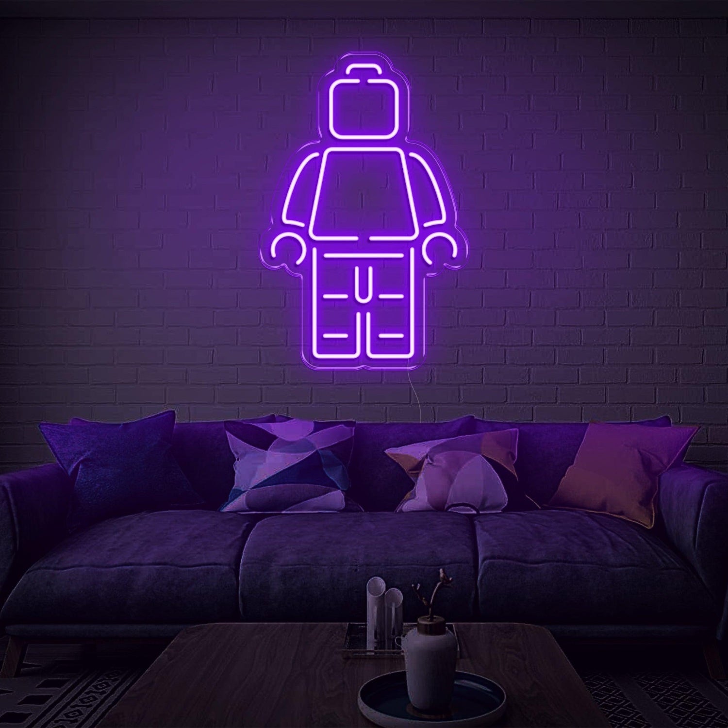 Lego Man Light Blue Led Neon Sign For Home Cafe Decor | Shineneon