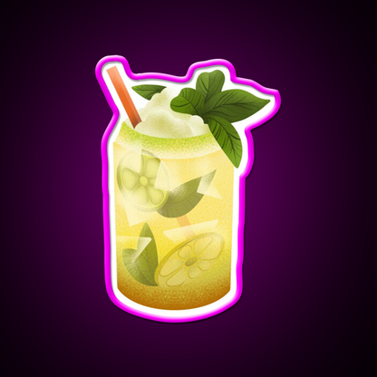 Lemon Cocktail Bar Decor Led Neon Sign Rgb Color - Neon sign mounted on wall in room