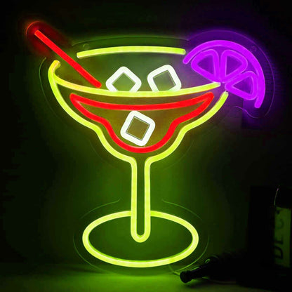 Lemon Cocktail Glass Bar Led Neon Sign | Shineneon