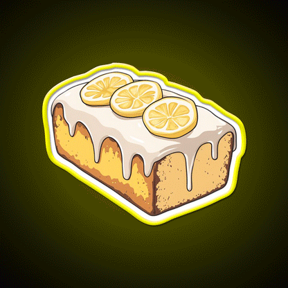 Lemon Drizzle Cake Snack Food Led Neon Sign For Snack Room Rgb Color - Custom LED neon sign front view