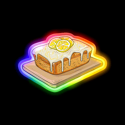 Lemon Drizzle Cake Snack Food Led Neon Sign Rgb Color - LED neon sign close-up detail