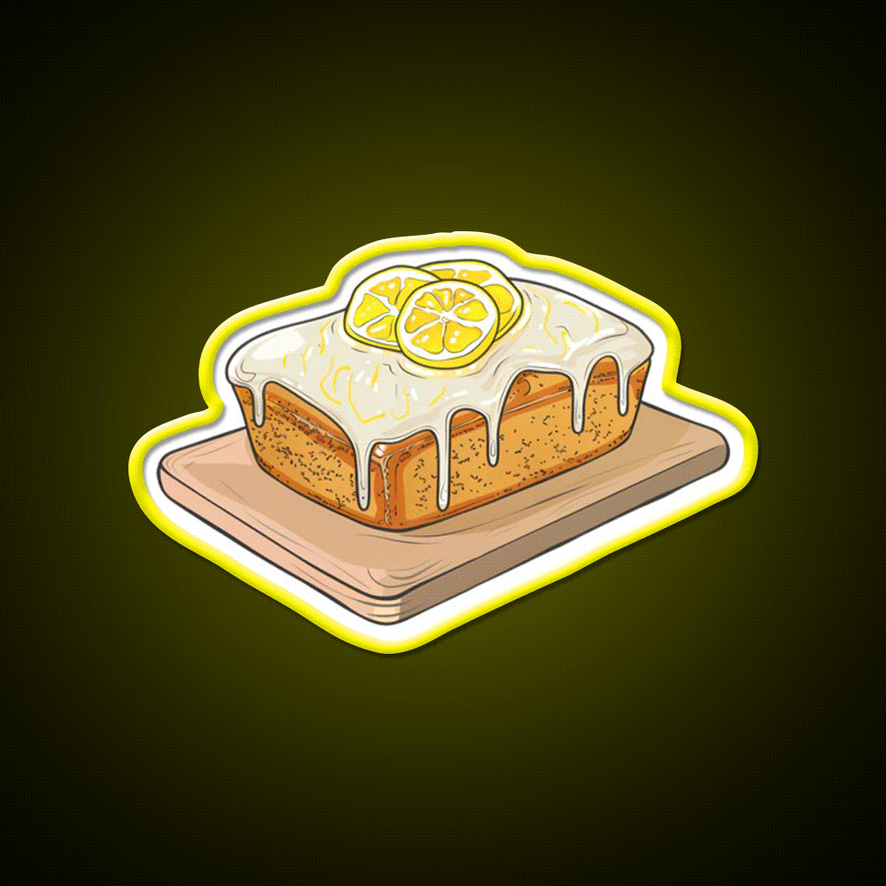 Lemon Drizzle Cake Snack Food Led Neon Sign Rgb Color - Custom LED neon sign front view