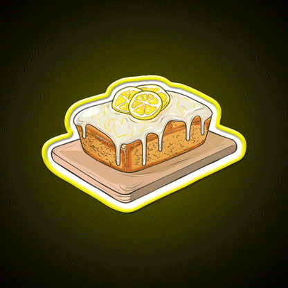 Lemon Drizzle Cake Snack Food Led Neon Sign Rgb Color - Custom LED neon sign front view
