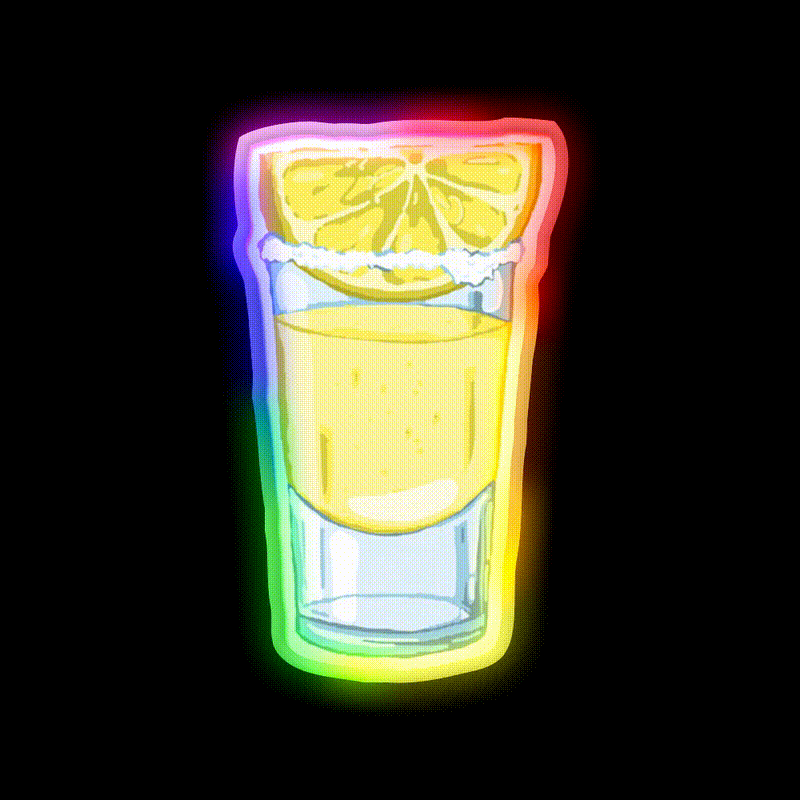 Lemon Drop Shot Cocktail Bar Decor Led Neon Sign Rgb Color - LED neon sign close-up detail