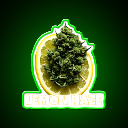 Lemon Haze Weed Hemp Inspired Green Leaf Led Neon Sign Rgb Color - LED neon sign view 8