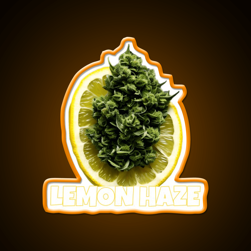 Lemon Haze Weed Hemp Inspired Green Leaf Led Neon Sign Rgb Color - Shineneon