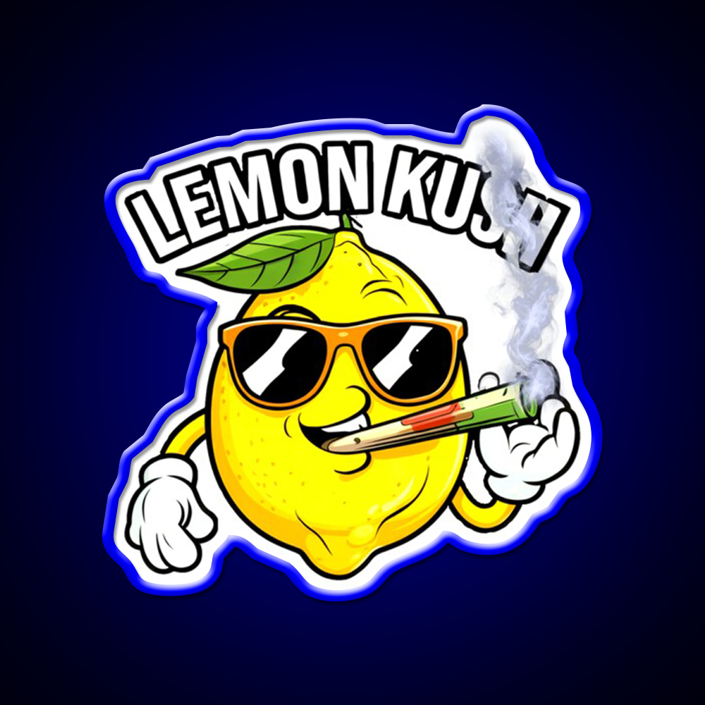 Lemon Kush Strain Stoner Weed Hemp Inspired Green Leaf Led Neon Sign Rgb Color - LED neon sign view 5