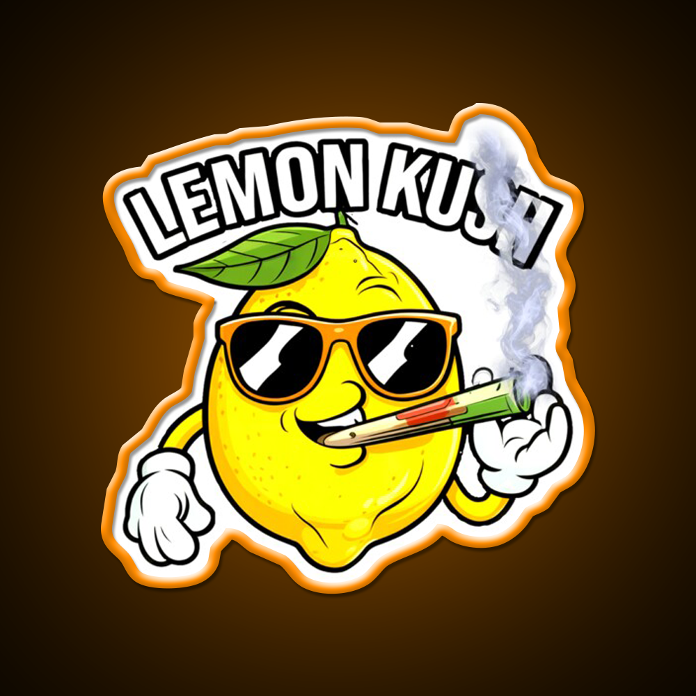 Lemon Kush Strain Stoner Weed Hemp Inspired Green Leaf Led Neon Sign Rgb Color - LED neon sign view 6