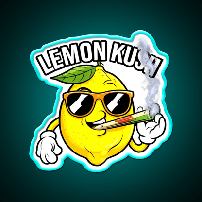 Lemon Kush Strain Stoner Weed Hemp Inspired Green Leaf Led Neon Sign Rgb Color - Shineneon