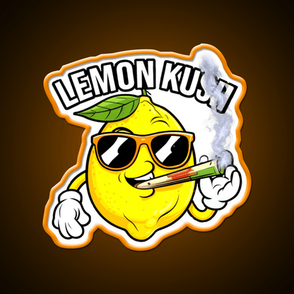 Lemon Kush Strain Stoner Weed Hemp Inspired Green Leaf Led Neon Sign Rgb Color - Shineneon