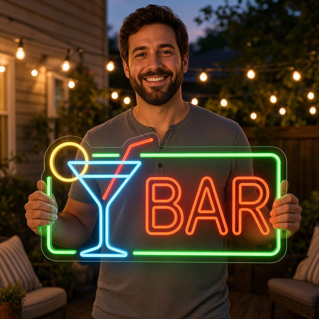Lemon Martini Bar LED Neon Sign - lifestyle view