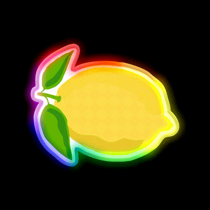 Lemon Snack Food Led Neon Sign Rgb Color - LED neon sign close-up detail