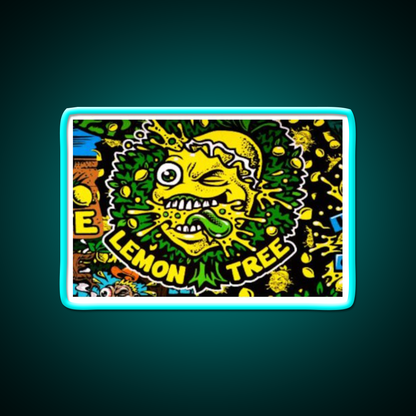 Lemon Tree Hemp Inspired Green Leaf Led Neon Sign Rgb Color - Size and dimension reference