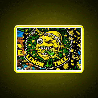 Lemon Tree Hemp Inspired Green Leaf Led Neon Sign Rgb Color - Custom LED neon sign front view