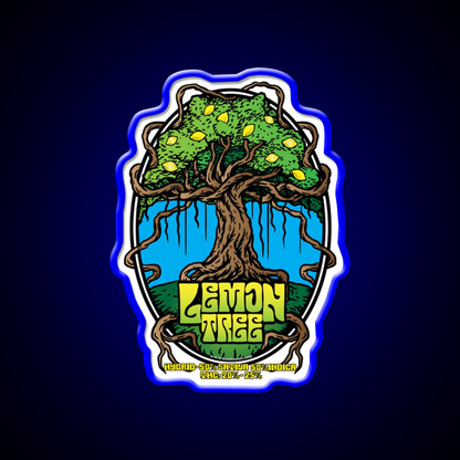Lemon Tree Strain Art Hemp Inspired Green Leaf Led Neon Sign Rgb Color - LED neon sign view 5