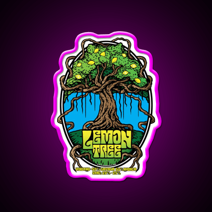 Lemon Tree Strain Art Hemp Inspired Green Leaf Led Neon Sign Rgb Color - Shineneon