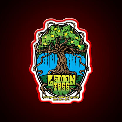 Lemon Tree Strain Art Hemp Inspired Green Leaf Led Neon Sign Rgb Color - Shineneon