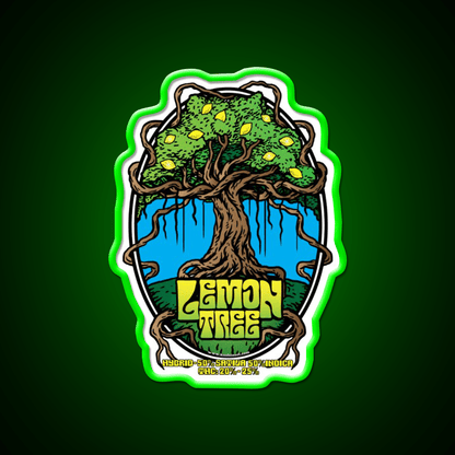 Lemon Tree Strain Art Hemp Inspired Green Leaf Led Neon Sign Rgb Color - Shineneon