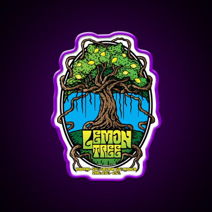 Lemon Tree Strain Art Hemp Inspired Green Leaf Led Neon Sign Rgb Color - Shineneon