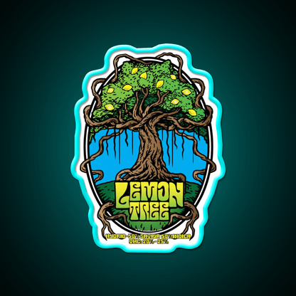 Lemon Tree Strain Art Hemp Inspired Green Leaf Led Neon Sign Rgb Color - Shineneon