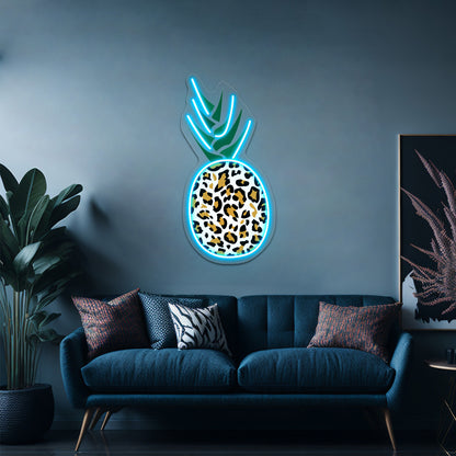 Leopard Or Pineapple Funny Illusion Picture Wall Artwork Neon Signs