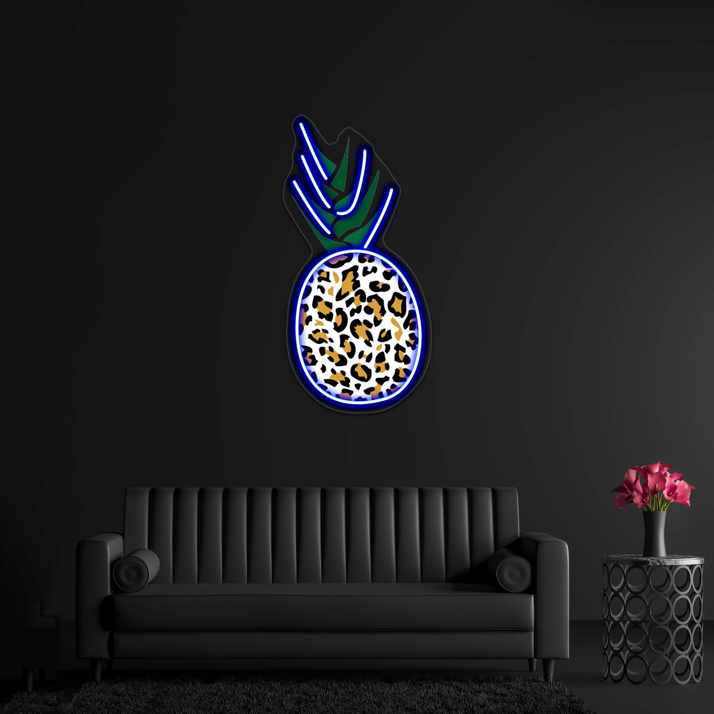 Leopard Or Pineapple Funny Illusion Picture Wall Artwork Neon Signs